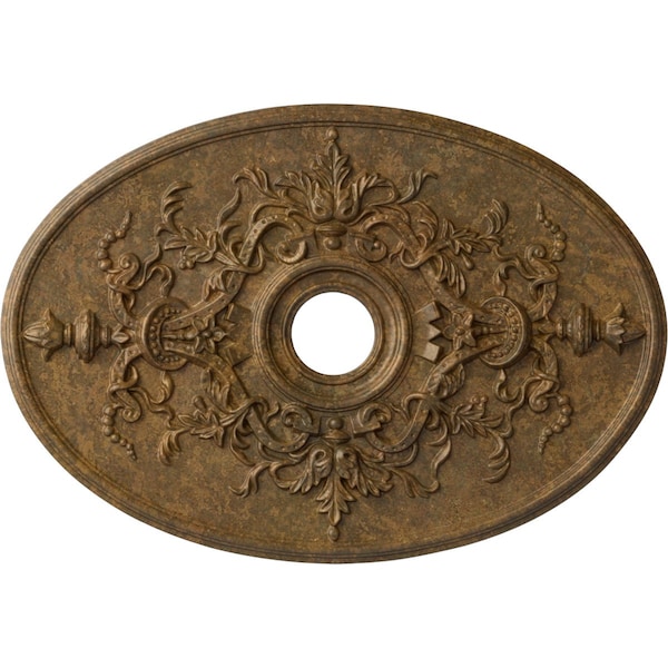 Ekena Millwork Alexa Medallion (Canopies up to 5 5/8"), 30 3/4"W x 21 1/4"H x 3 7/8"ID x 1 5/8"P, Rubbed Bronze CM21X30ALRZS - main